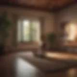 Tranquil meditation space with soft lighting