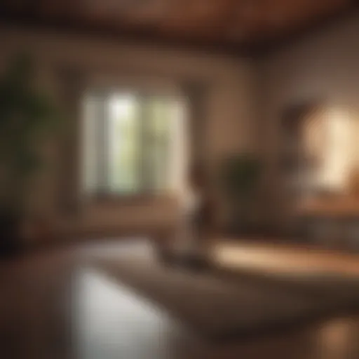Tranquil meditation space with soft lighting