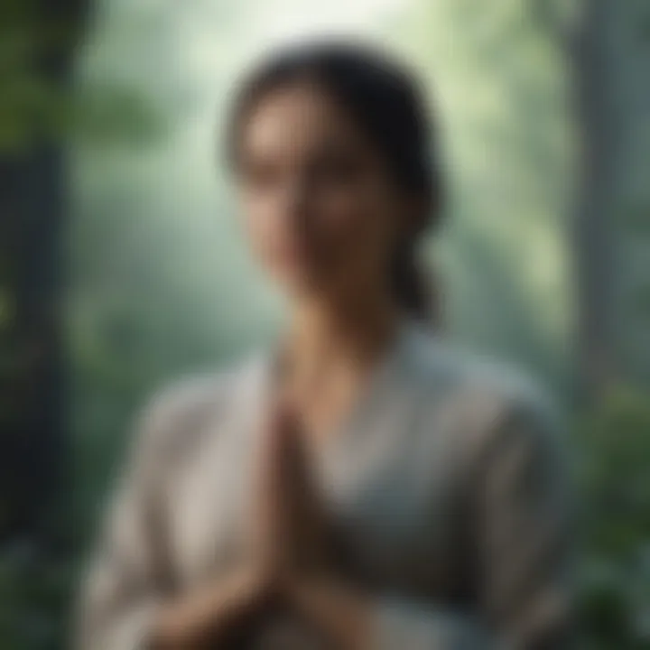 Meditative posture symbolizing inner peace