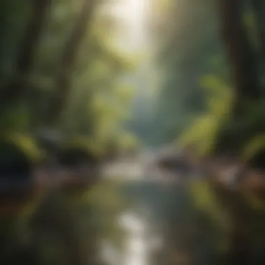 Harmony Within Nature A tranquil landscape illustrating inner peace during walking meditation