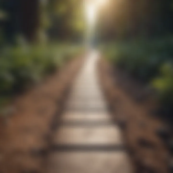 Illustration showing a pathway leading towards effective time management