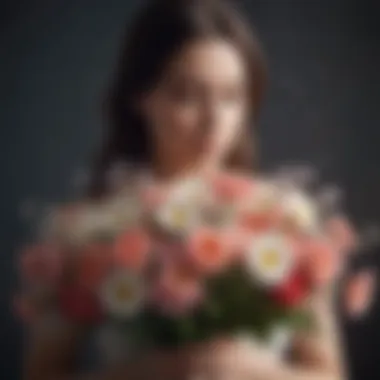 Symbolic Affection Through Flowers A beautifully arranged bouquet symbolizing affection