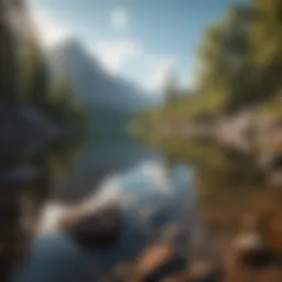 A serene landscape promoting relaxation
