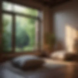A tranquil space for meditation with soft lighting and cushions