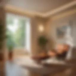 A tranquil therapy room with comfortable seating and soft lighting.