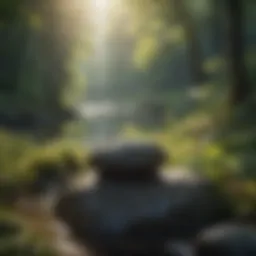 A serene landscape embodying tranquility and presence