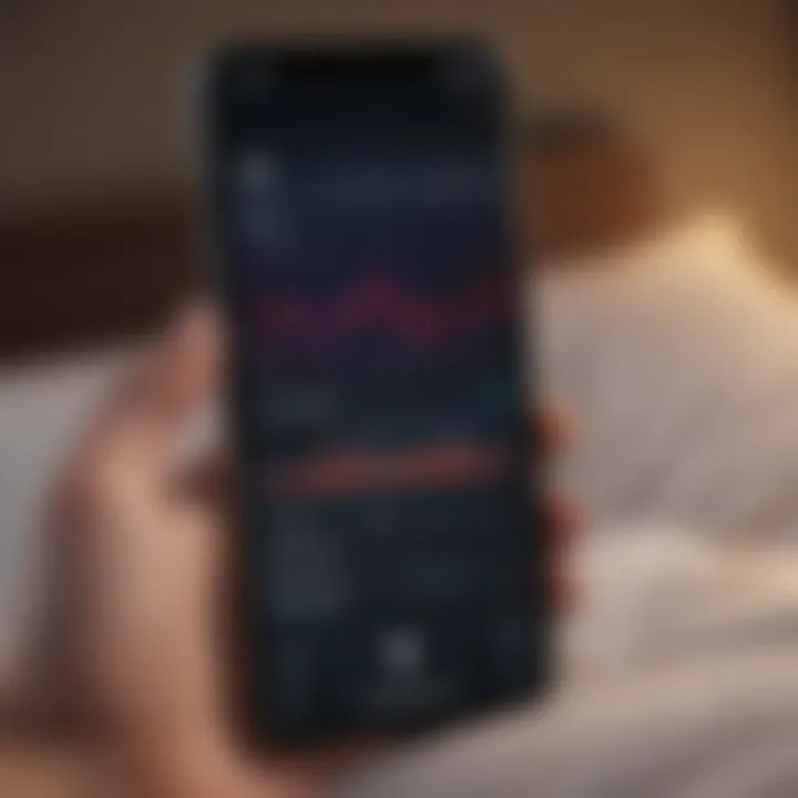 User engaging with a sleep tracking application