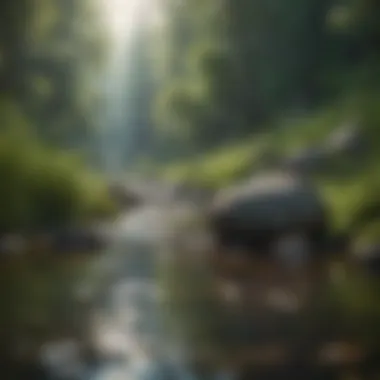 Promoting Mindfulness Through Nature A serene landscape promoting mindfulness and mental clarity.