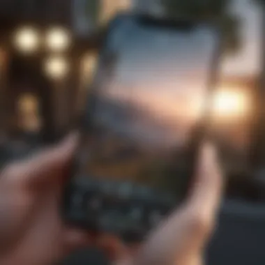 A close-up of a mobile device displaying a calming game interface.