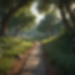 Tranquil landscape promoting mindfulness