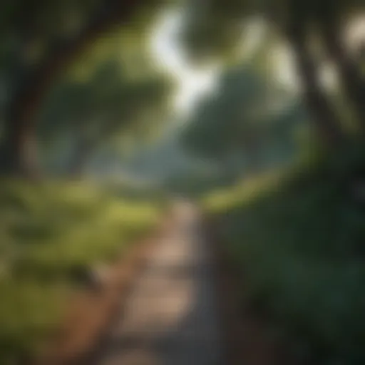 Tranquil landscape promoting mindfulness