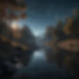 A serene night landscape promoting calmness