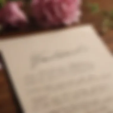 Personal Note of Appreciation A close-up of a handwritten gratitude note with flowers.
