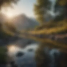 A serene landscape depicting tranquility and peace.