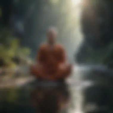 Serene scene of meditation promoting mindfulness