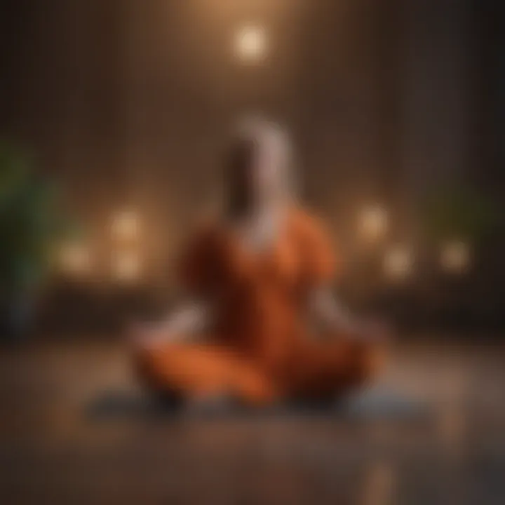 Focused individual practicing meditation