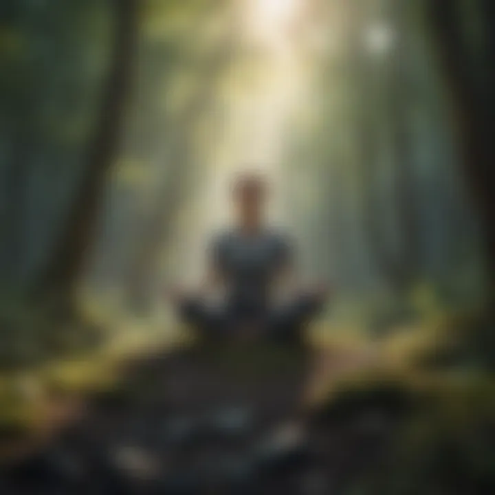 Mindfulness practice in a serene environment