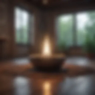Meditative space with soft lighting