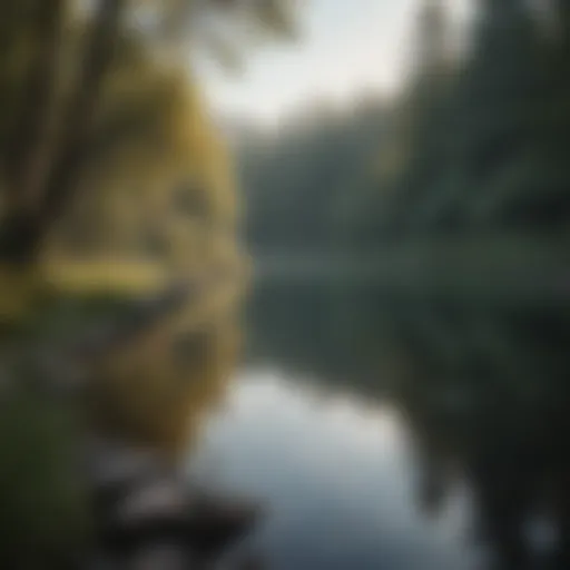 Serene landscape with a tranquil lake
