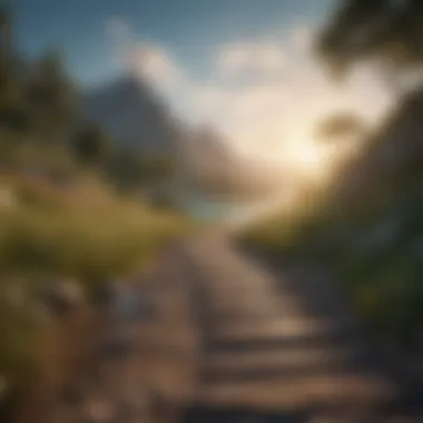 The Path to Inner Peace A serene landscape symbolizing inner peace and self-discovery