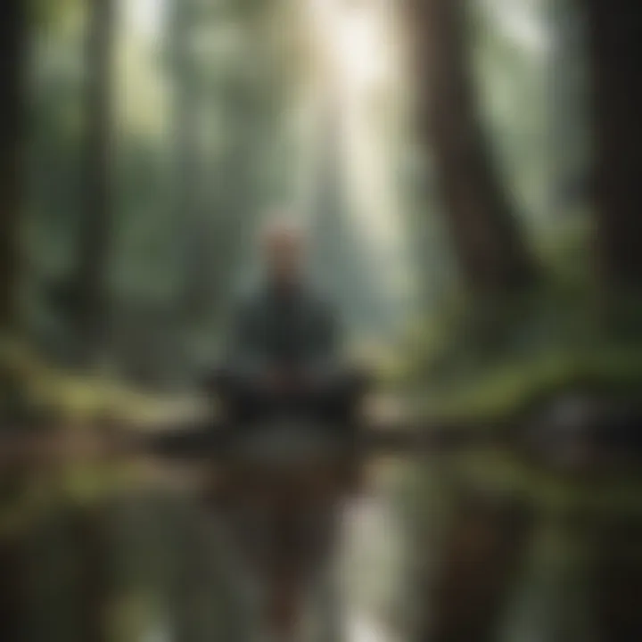 Individual practicing mindfulness in nature