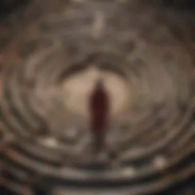Navigating Complexities of Narcissism An intricate labyrinth representing the complexities of narcissistic relationships