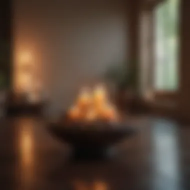 A tranquil meditation space with candles