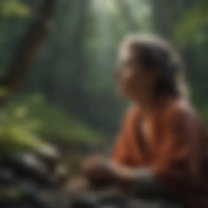 Mindful meditation scene