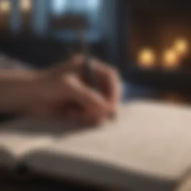 A journal open with handwritten quotes