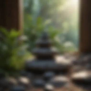Incorporating Nature into Meditation Natural elements like plants and stones in a meditation space