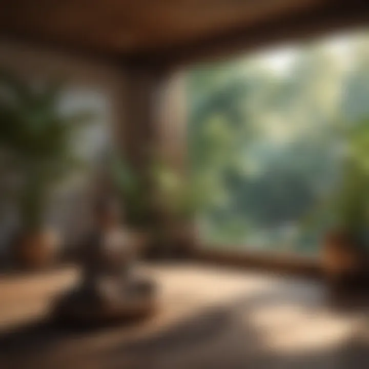 Meditative space with calming elements