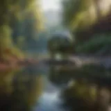 Serene landscape reflecting tranquility