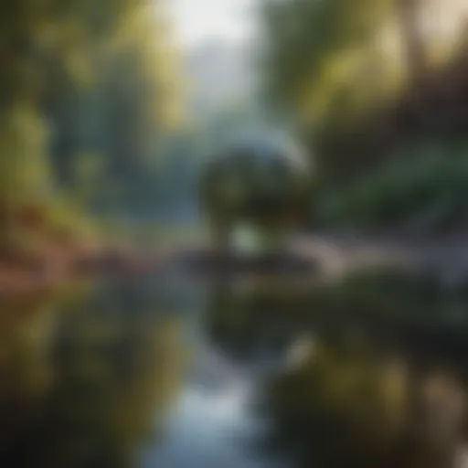 Serene landscape reflecting tranquility