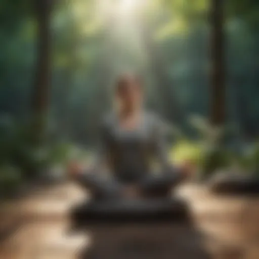 Serene meditation environment promoting mindfulness