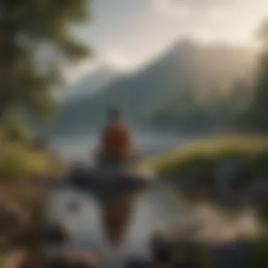 Embracing Nature for Mindfulness Tranquil landscape promoting mindfulness