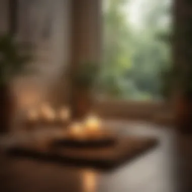 Tranquil Meditation Environment A peaceful meditation space with candles and cushions