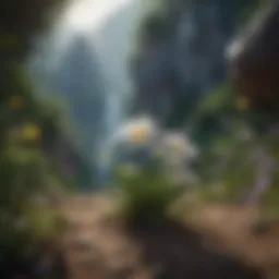 A serene landscape with blooming flowers symbolizing growth