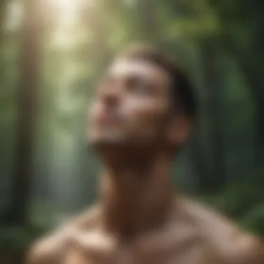 Embracing Nature Through Breath Person practicing deep breathing outdoors