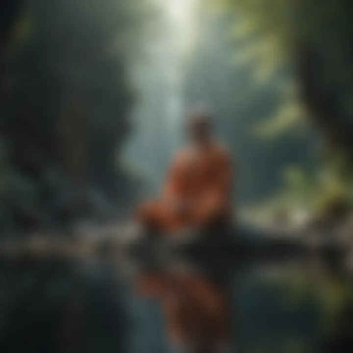 Person practicing deep meditation in a peaceful environment