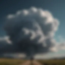 A dark cloud symbolizing depression looming over a landscape.
