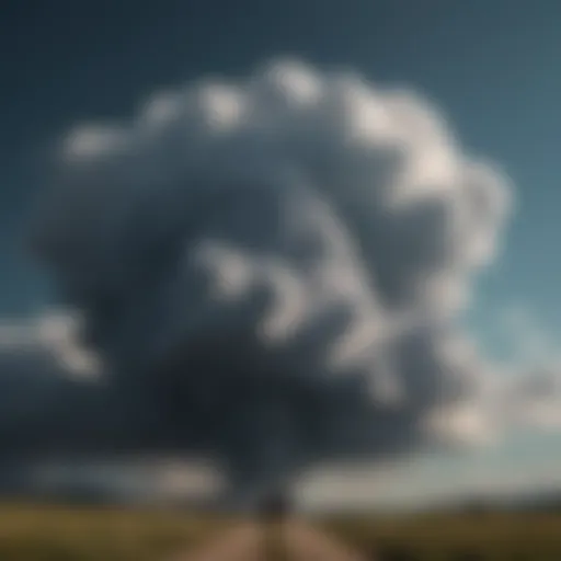 A dark cloud symbolizing depression looming over a landscape.