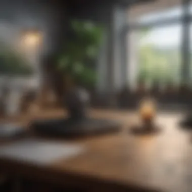 Creating a Calming Workspace A peaceful workspace with elements promoting a calming environment