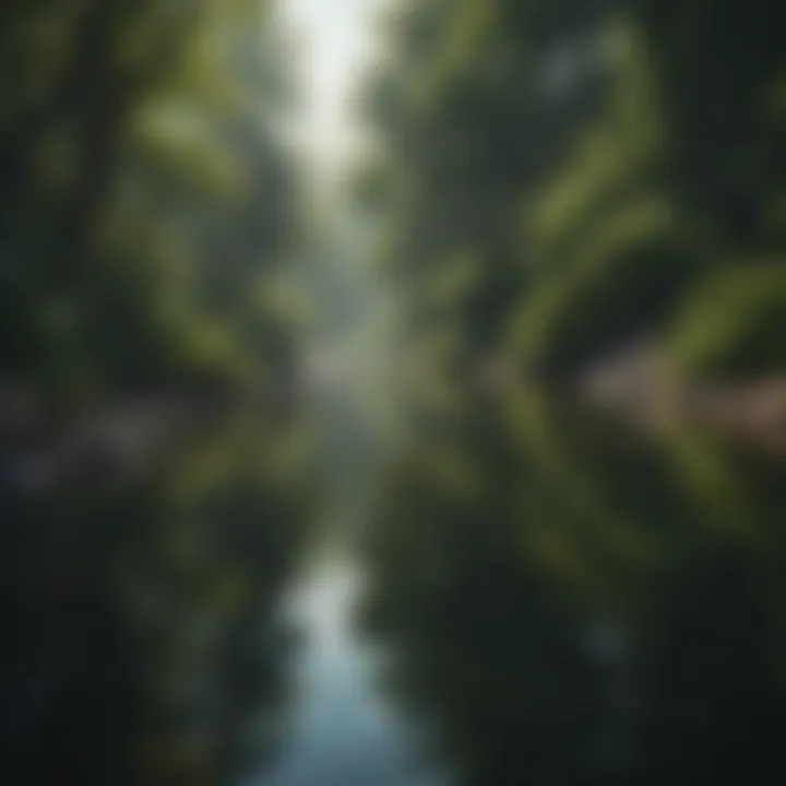 Calm landscape with serene water and lush greenery