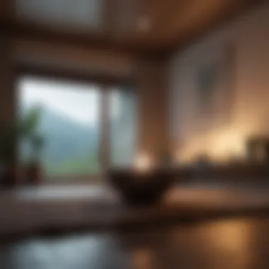 Cozy environment with soft lighting and calming elements