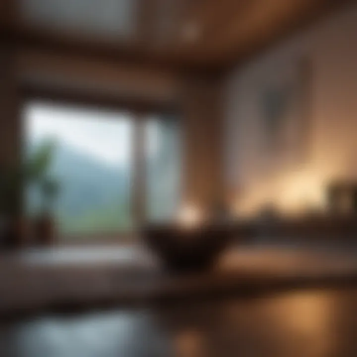 Cozy environment with soft lighting and calming elements