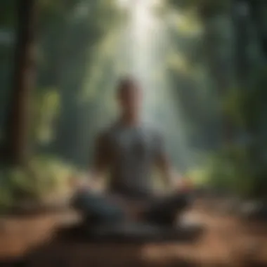 Person meditating in a peaceful setting