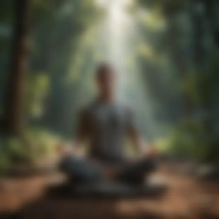 Person meditating in a peaceful setting