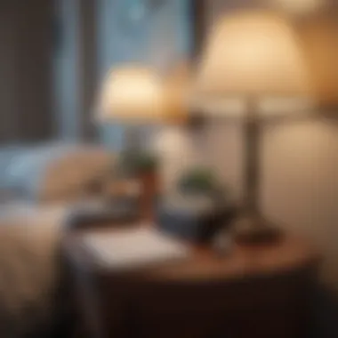 An illustration of a sleep hygiene checklist on a bedside table