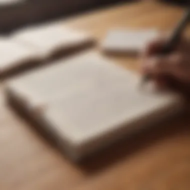 Self-Reflection through Journaling A close-up of a journal with a pen, symbolizing self-reflection