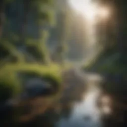 A serene landscape with calming colors